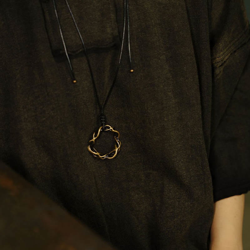 Nimara Ritual Vintage Copper Brass Luck Handmade Necklace Pendant