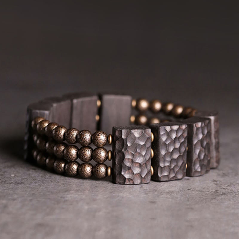 Nimara Ritual Vintage Peace Ebony Wood Copper Beads Balance Bracelet