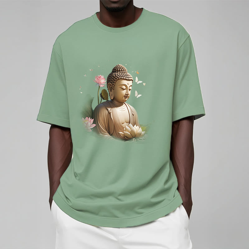 Nimara Ritual Lotus Butterfly Meditation Buddha Tee T-shirt