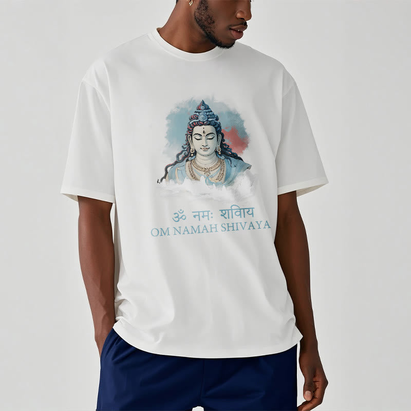Nimara Ritual Sanskrit OM NAMAH SHIVAYA Colorful Clouds Tee T-shirt
