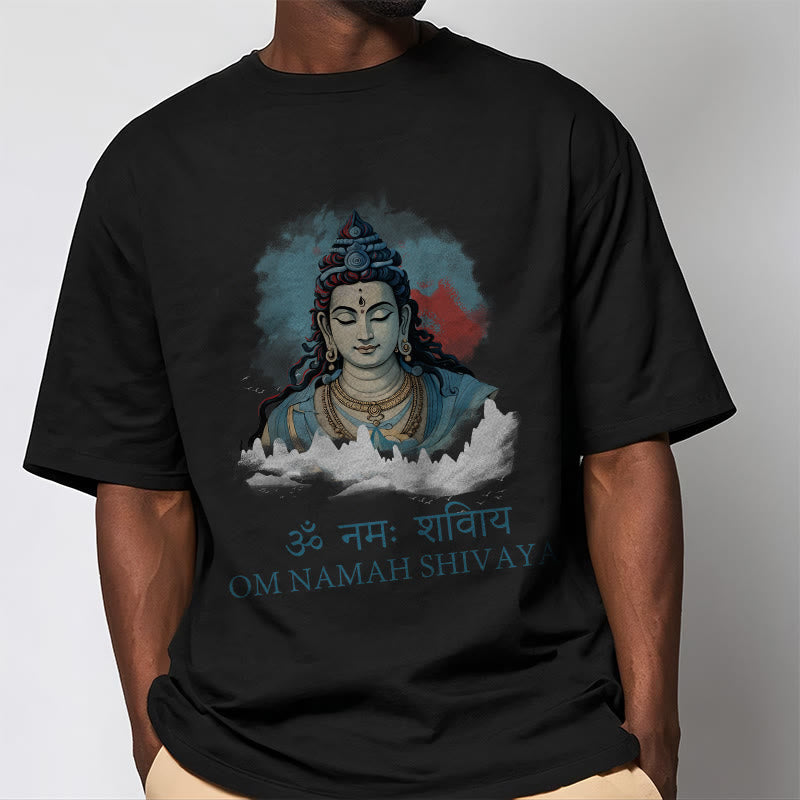 Nimara Ritual Sanskrit OM NAMAH SHIVAYA Colorful Clouds Tee T-shirt