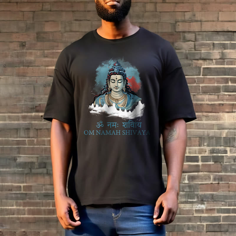 Nimara Ritual Sanskrit OM NAMAH SHIVAYA Colorful Clouds Tee T-shirt