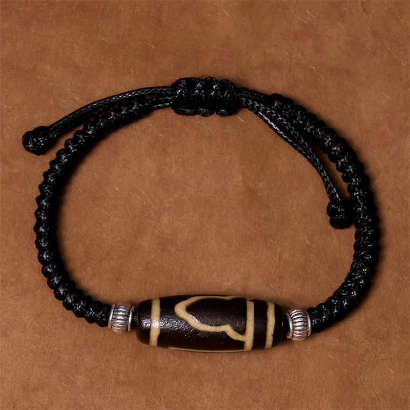 Nimara Ritual Tibetan Nine-Eye Dzi Bead Three-eyed Dzi Bead Wealth Protection Rope Bracelet
