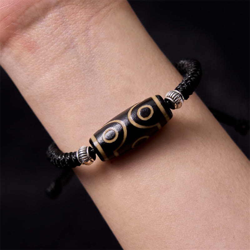 Nimara Ritual Tibetan Nine-Eye Dzi Bead Three-eyed Dzi Bead Wealth Protection Rope Bracelet