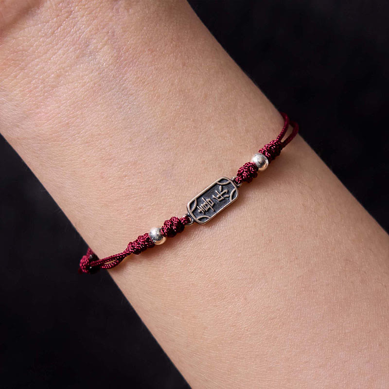 Nimara Ritual Handmade 925 Sterling Silver Peace And Joy Safe Well Protection Braided Bracelet