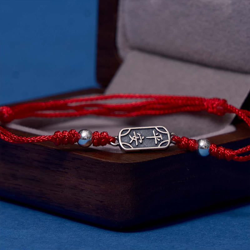 Nimara Ritual Handmade 925 Sterling Silver Peace And Joy Safe Well Protection Braided Bracelet