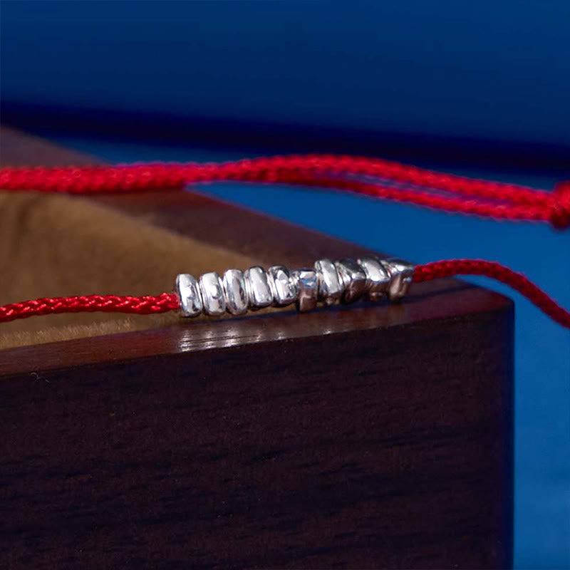 Nimara Ritual Handmade 925 Sterling Silver Small Pieces Protection Braided Ultra-Thin Rope Bracelet