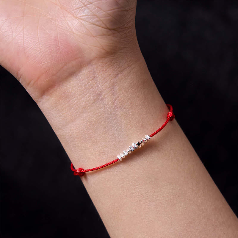 Nimara Ritual Handmade 925 Sterling Silver Small Pieces Protection Braided Ultra-Thin Rope Bracelet