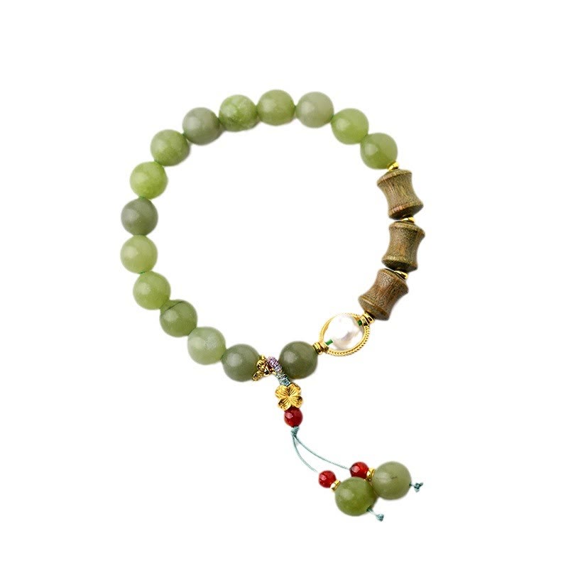 Nimara Ritual Jade Sandalwood Bamboo Pearl Prosperity Bracelet