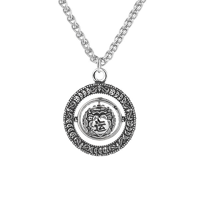 Nimara Ritual One's Luck Improves Design Pattern Copper Rotatable Necklace Pendant