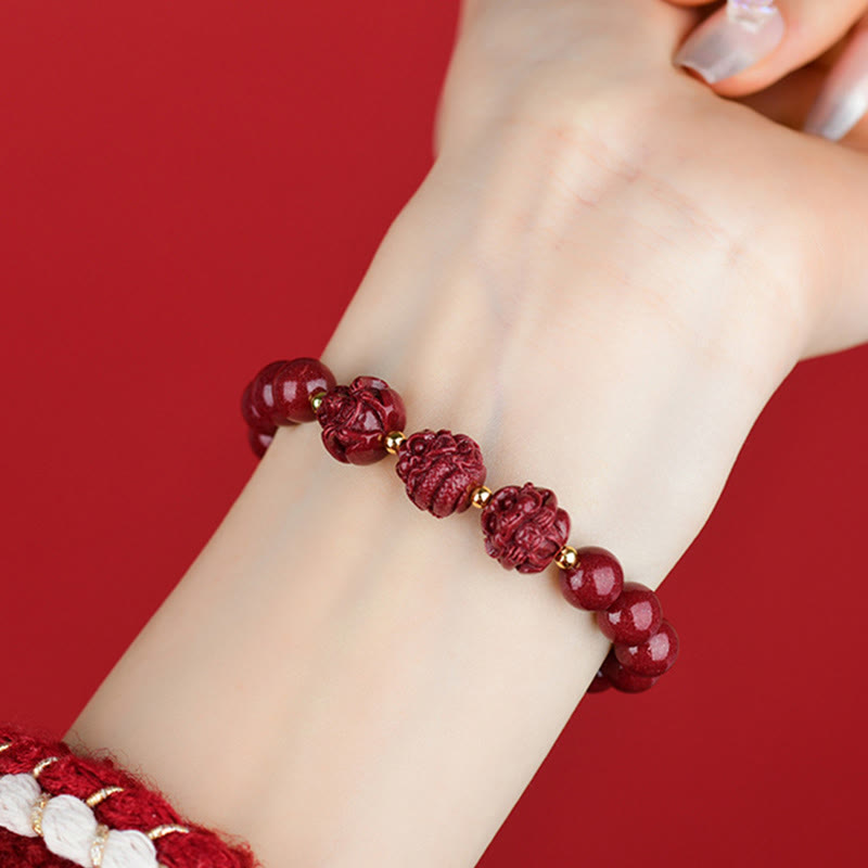 Nimara Ritual Chinese Zodiac Cinnabar Keep Away Evil Spirits Blessing Bracelet