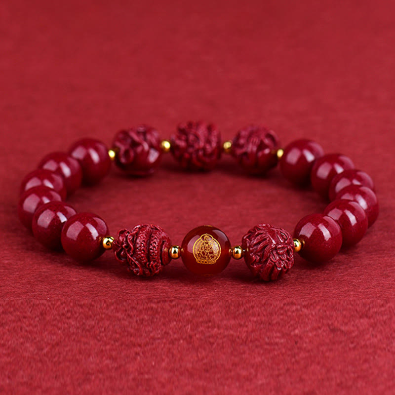 Nimara Ritual Chinese Zodiac Cinnabar Keep Away Evil Spirits Blessing Bracelet