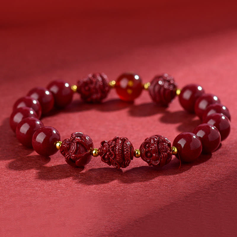 Nimara Ritual Chinese Zodiac Cinnabar Keep Away Evil Spirits Blessing Bracelet