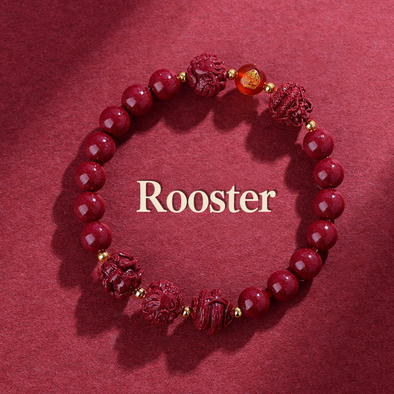 Nimara Ritual Chinese Zodiac Cinnabar Keep Away Evil Spirits Blessing Bracelet