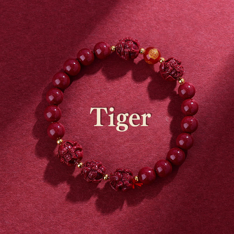 Nimara Ritual Chinese Zodiac Cinnabar Keep Away Evil Spirits Blessing Bracelet