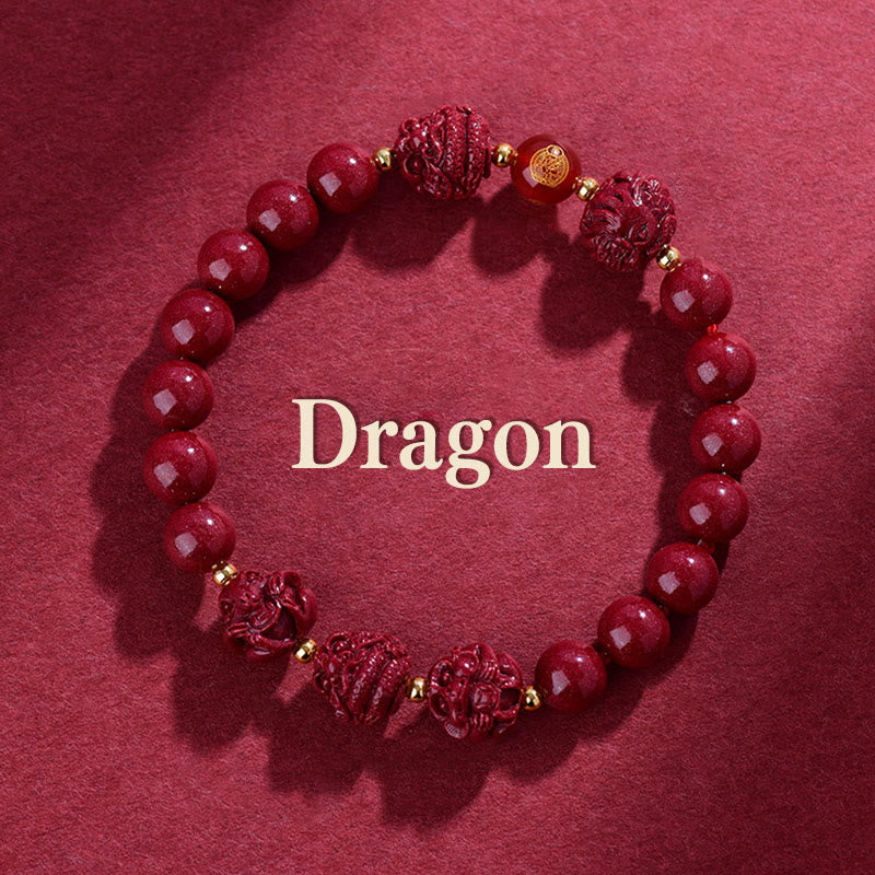 Nimara Ritual Chinese Zodiac Cinnabar Keep Away Evil Spirits Blessing Bracelet