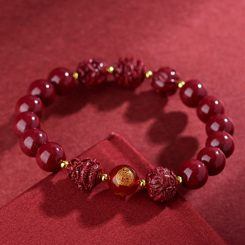 Nimara Ritual Chinese Zodiac Cinnabar Keep Away Evil Spirits Blessing Bracelet