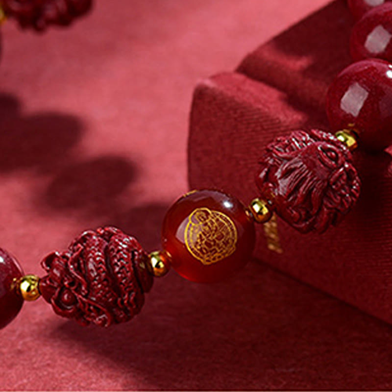 Nimara Ritual Chinese Zodiac Cinnabar Keep Away Evil Spirits Blessing Bracelet