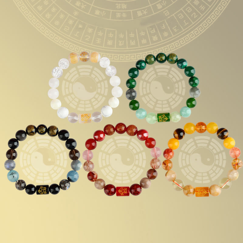 Nimara Ritual Five Elements God Of Wealth Various Crystal Agate Wealth Luck Bracelet