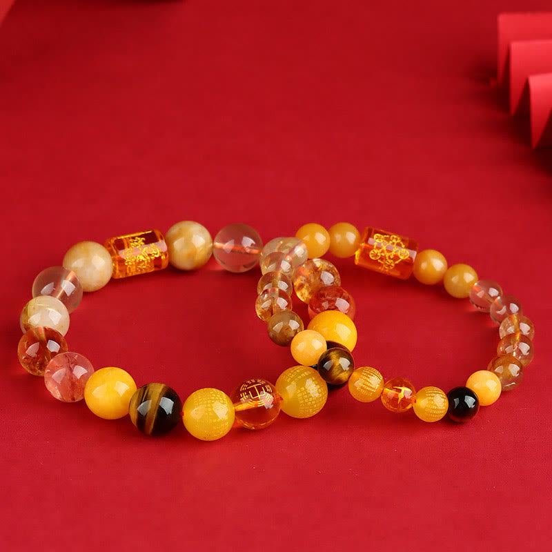 Nimara Ritual Five Elements God Of Wealth Various Crystal Agate Wealth Luck Bracelet
