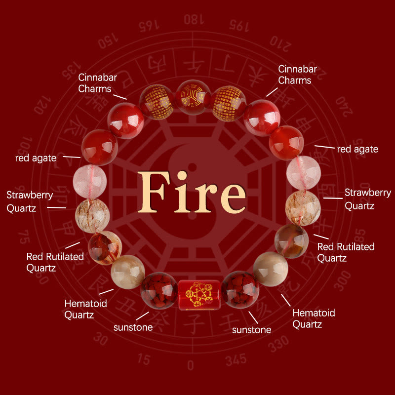 Nimara Ritual Five Elements God Of Wealth Various Crystal Agate Wealth Luck Bracelet