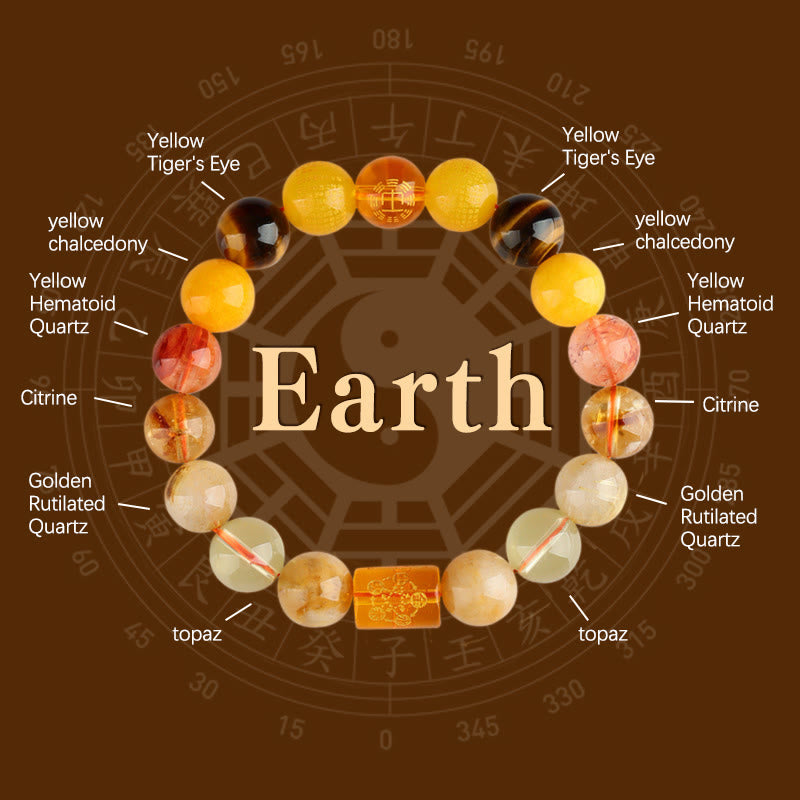 Nimara Ritual Five Elements God Of Wealth Various Crystal Agate Wealth Luck Bracelet
