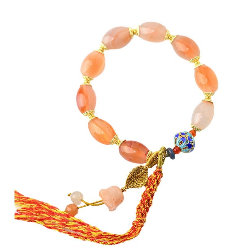 Nimara Ritual Tibetan White Jade Agate Strength Confidence Bracelet