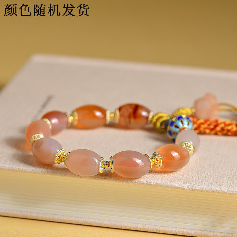Nimara Ritual Tibetan White Jade Agate Strength Confidence Bracelet