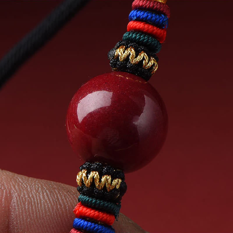 Nimara Ritual Cinnabar Lucky Bead Keep Away Evil Spirits Necklace Pendant