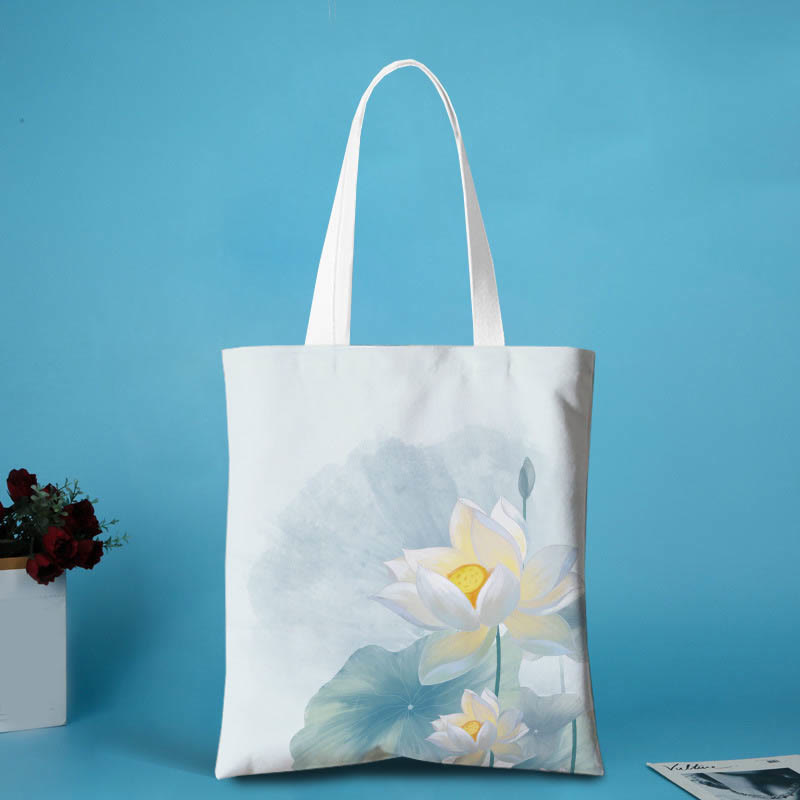 Nimara Ritual Canvas Metal Lotus Shoulder Bag