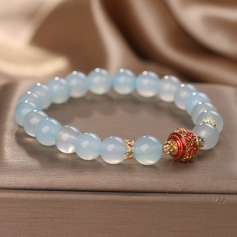 Nimara Ritual Natural Aquamarine Flower Bead Healing Bracelet