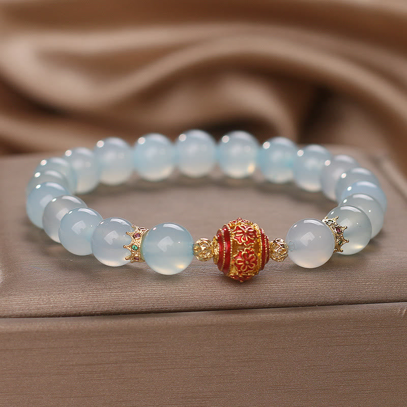 Nimara Ritual Natural Aquamarine Flower Bead Healing Bracelet