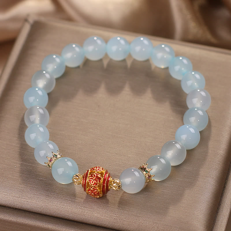 Nimara Ritual Natural Aquamarine Flower Bead Healing Bracelet