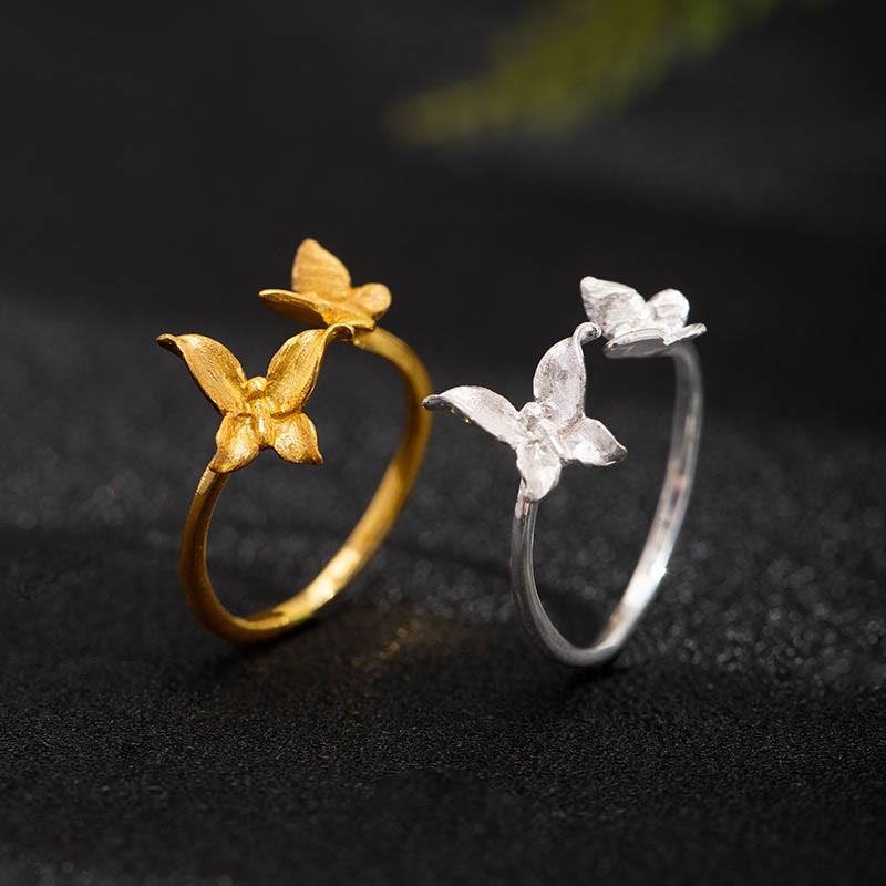 Nimara Ritual 925 Sterling Silver Butterfly Love Ring