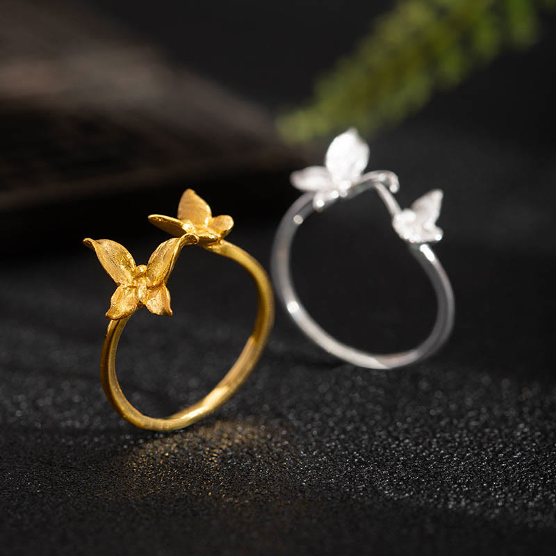 Nimara Ritual 925 Sterling Silver Butterfly Love Ring