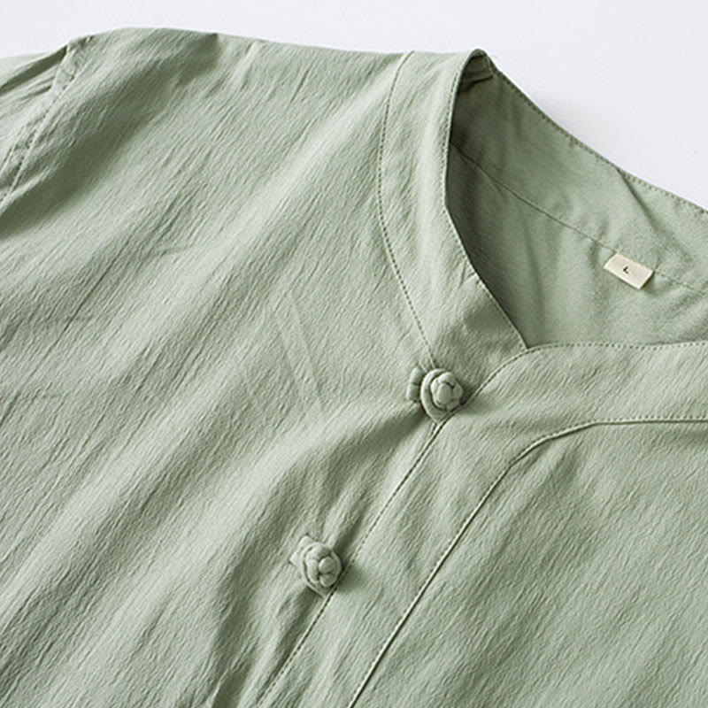 Nimara Ritual Frog-Button Three Quarter Sleeve Shirt Pants Men's Suit
