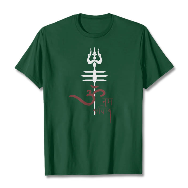 Nimara Ritual OM NAMAH SHIVAYA Trident Cotton Tee T-shirt