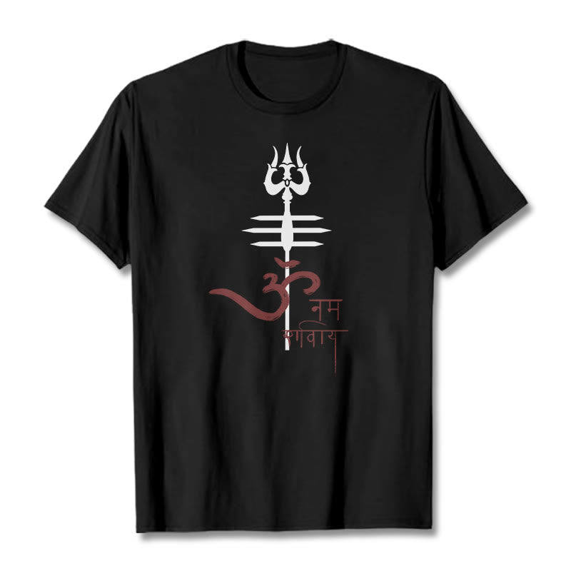 Nimara Ritual OM NAMAH SHIVAYA Trident Cotton Tee T-shirt