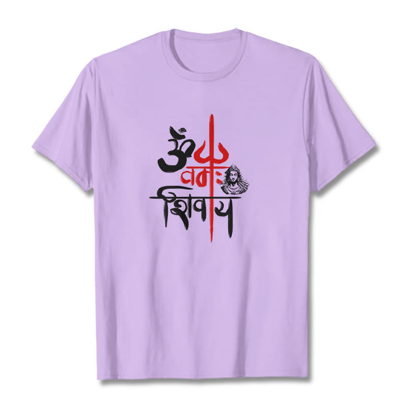 Nimara Ritual OM NAMAH SHIVAYA Red Trident Cotton Tee T-shirt