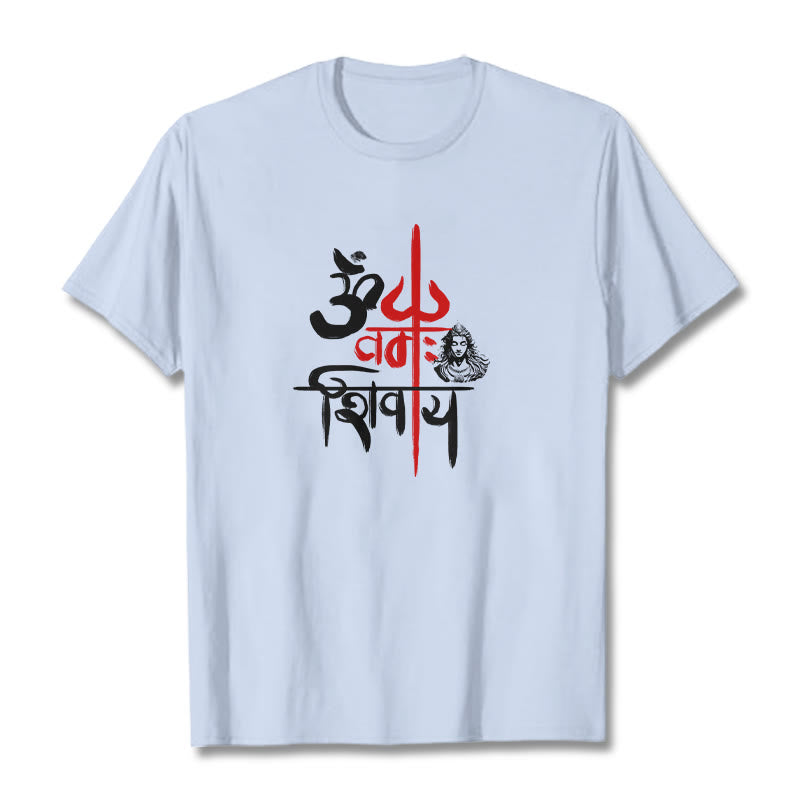 Nimara Ritual OM NAMAH SHIVAYA Red Trident Cotton Tee T-shirt