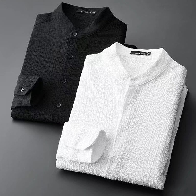 Nimara Ritual Pure Color Long Sleeve Top Pants Clothing Men's Set