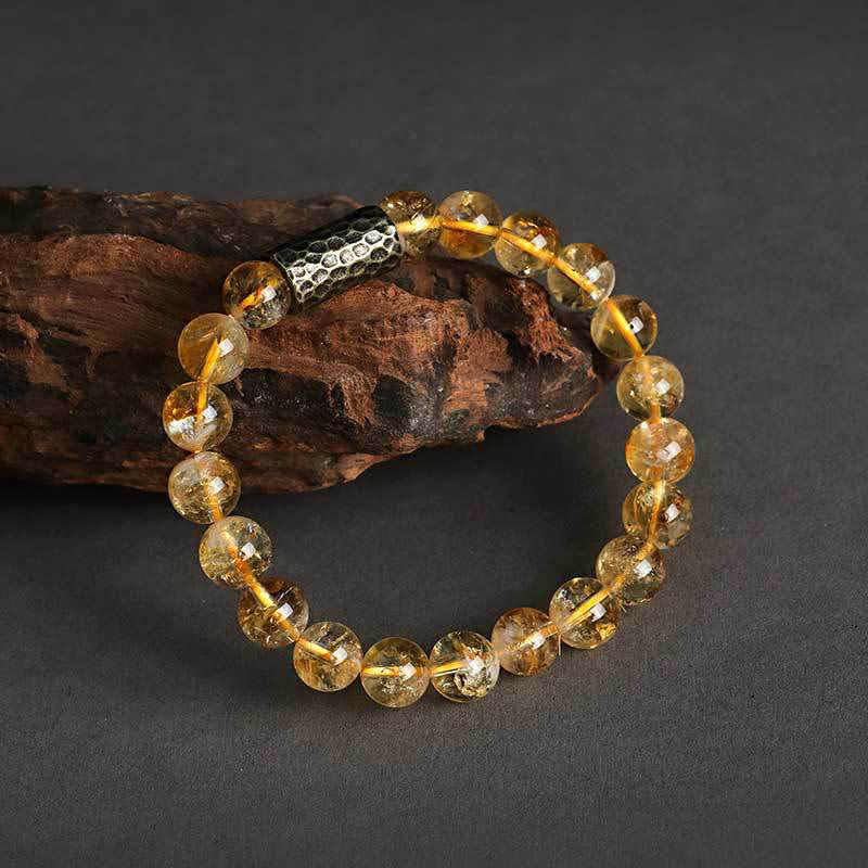Nimara Ritual Citrine Sandalwood Bodhi Seed Protection Double Wrap Bracelet