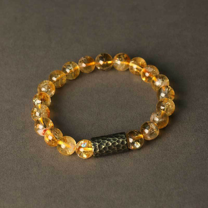 Nimara Ritual Citrine Sandalwood Bodhi Seed Protection Double Wrap Bracelet