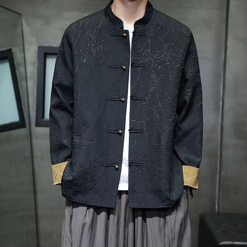 Nimara Ritual Tang Suit Casual Frog-button Long Sleeve Nylon Men's Jacket Shirt Clothing