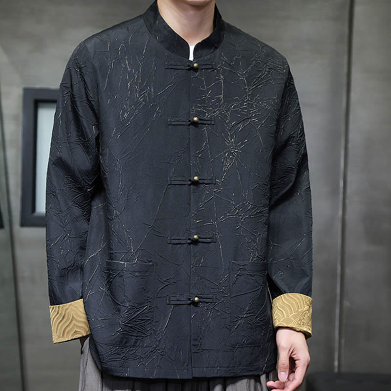 Nimara Ritual Tang Suit Casual Frog-button Long Sleeve Nylon Men's Jacket Shirt Clothing