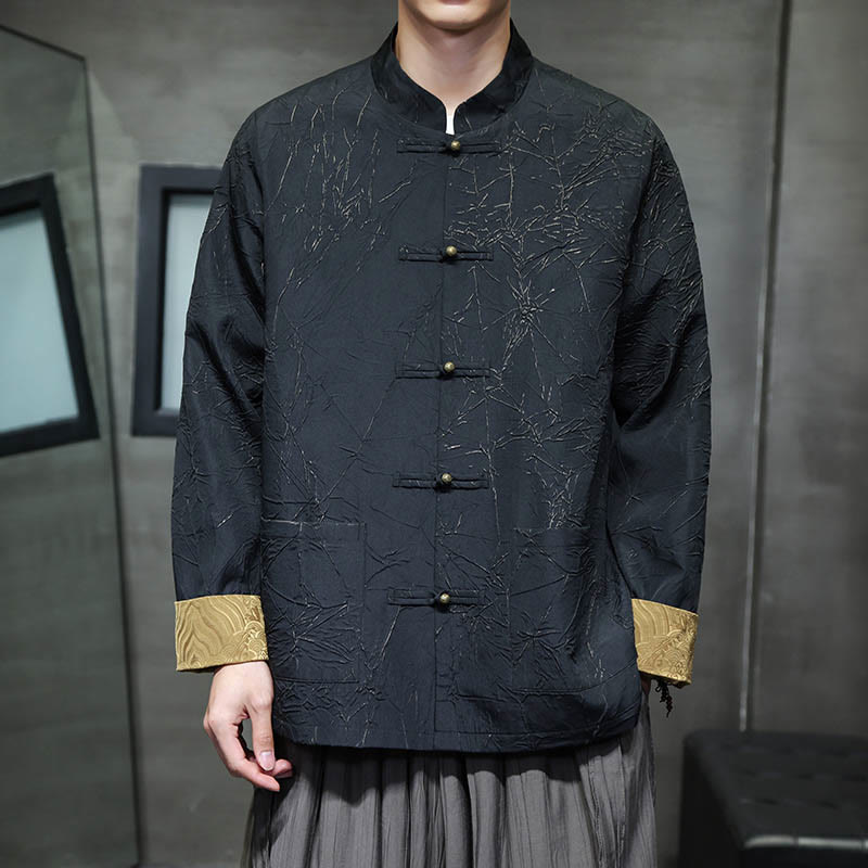 Nimara Ritual Tang Suit Casual Frog-button Long Sleeve Nylon Men's Jacket Shirt Clothing
