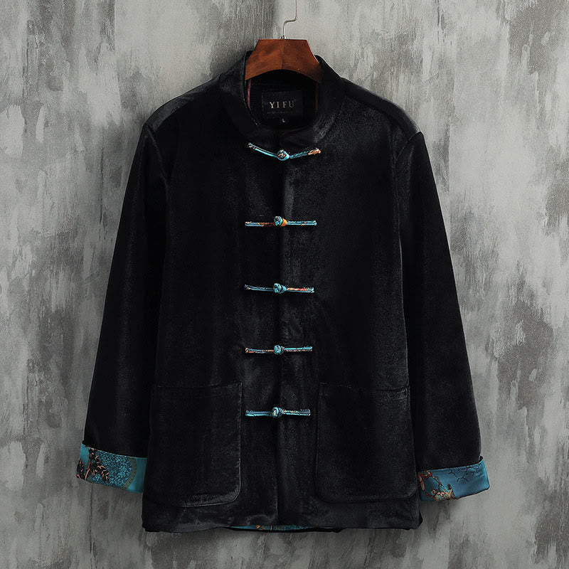 Nimara Ritual Tang Suit Frog-button Round Neck Cotton Men's Jacket Shirt Clothing