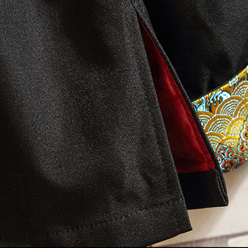 Nimara Ritual Embroider Dragon Phoenix Casual Frog-button Cotton Men's Jacket Shirt Clothing