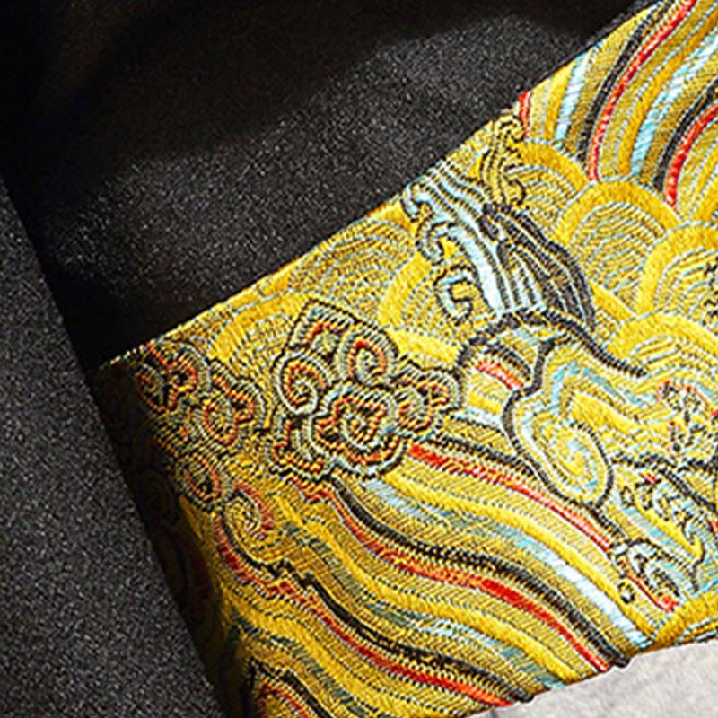 Nimara Ritual Embroider Dragon Phoenix Casual Frog-button Cotton Men's Jacket Shirt Clothing