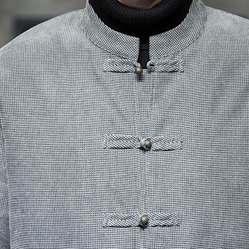 Nimara Ritual Solid Color Frog-button Men's Jacket Shirt Clothing